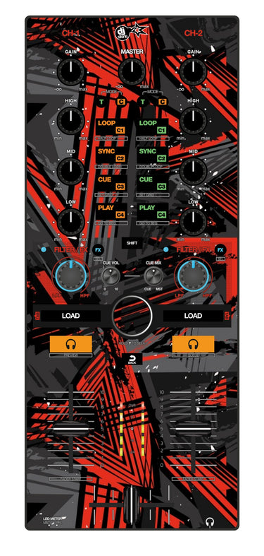 Reloop Mixtour Skin Ridge Red